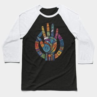 Mosaic Pattern Hand Baseball T-Shirt